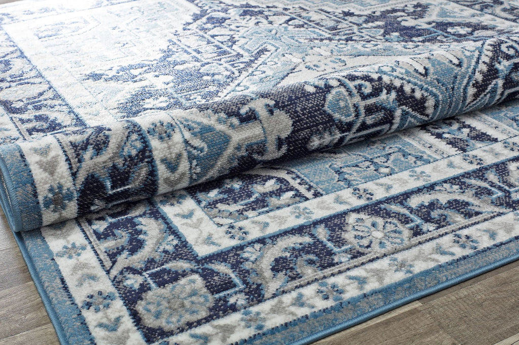 Midnight Blue Vintage Farmhouse Area Rug, 2'6"x4' V142203