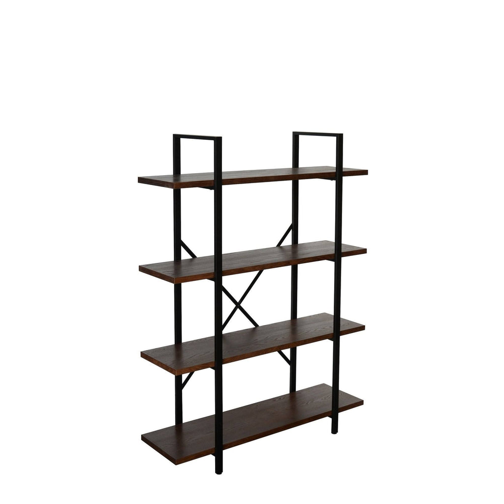 Walnut Brown 4 Shelf Etagere Bookcase A253