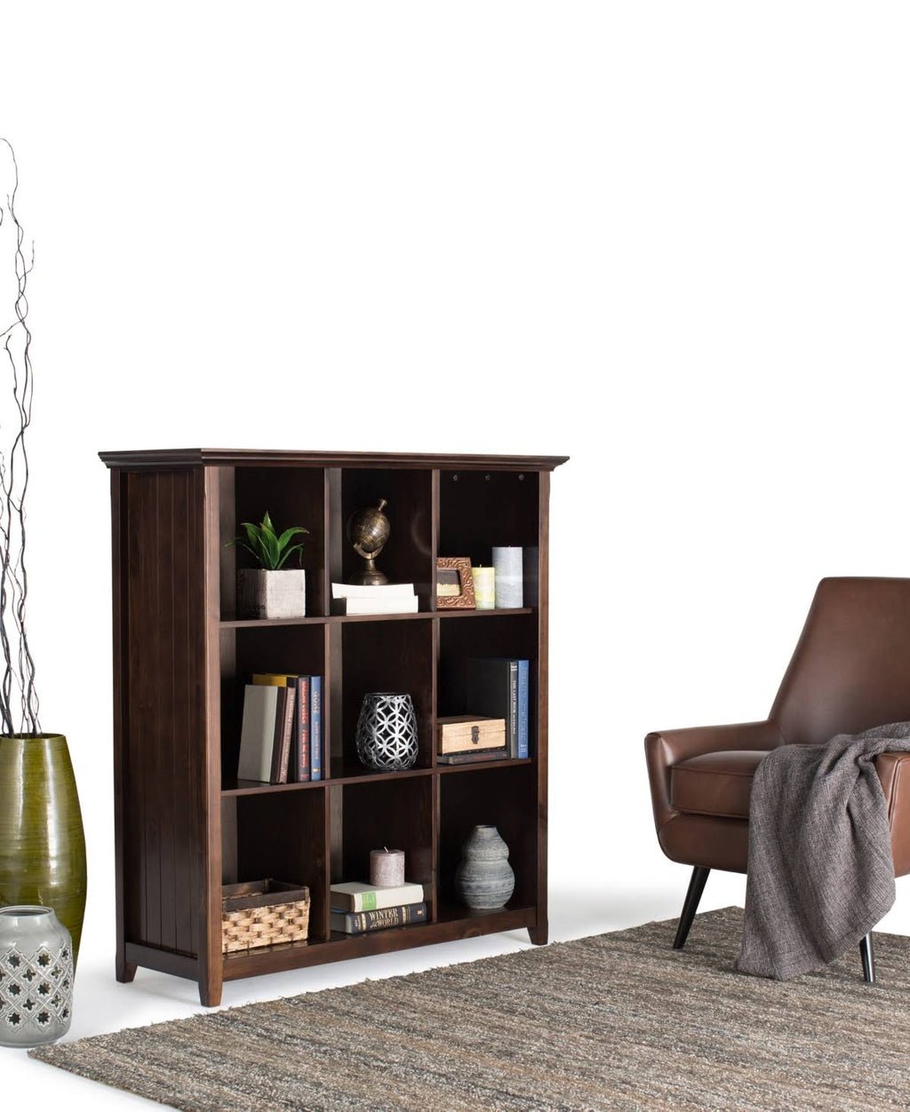 9 Cube Bookcase & Storage Unit Tobacco Brown F53156