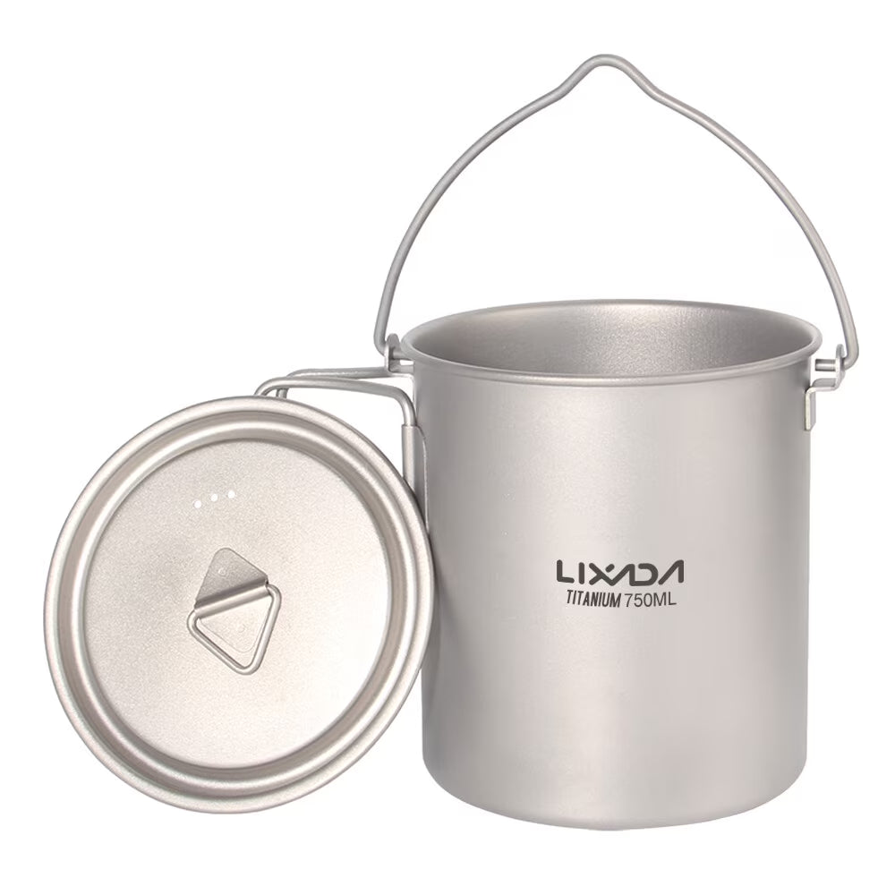 Titanium Cup with Lid and Handle 750ml/900ml/1100ml N89018