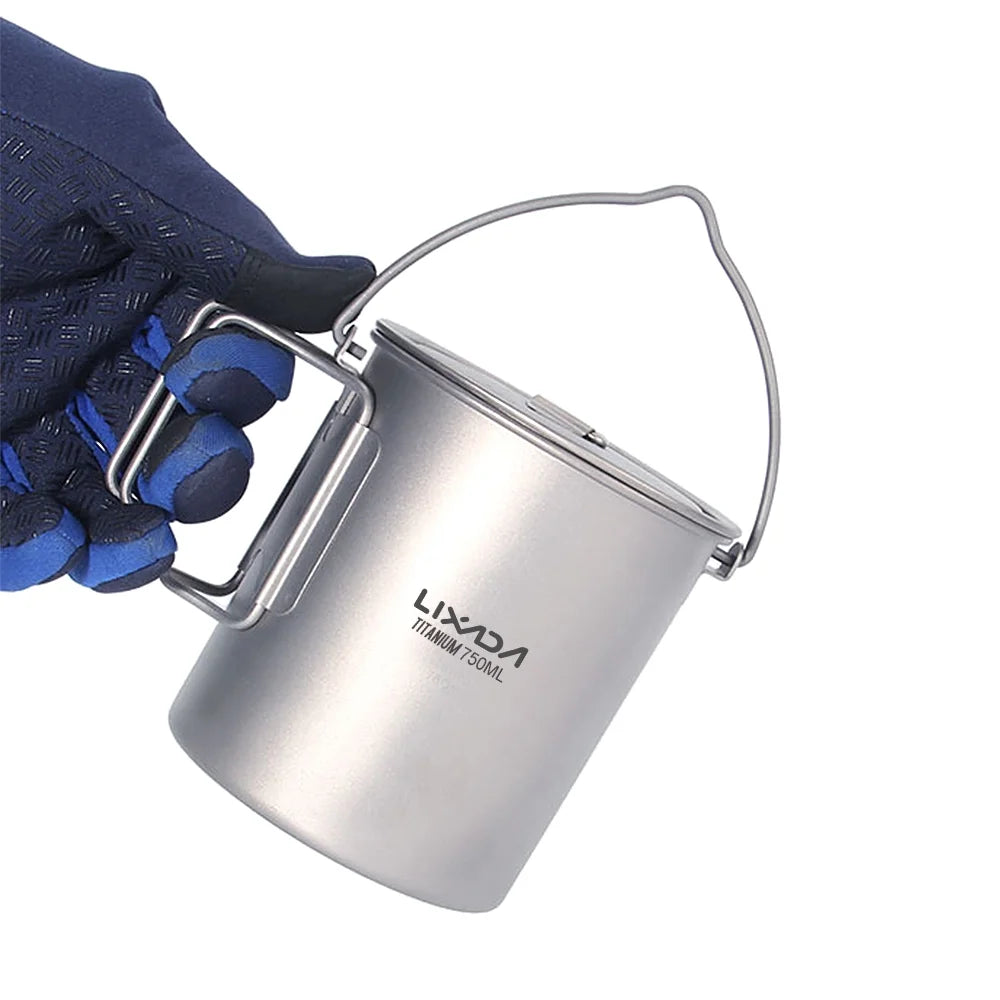 Titanium Cup with Lid and Handle 750ml/900ml/1100ml N89018