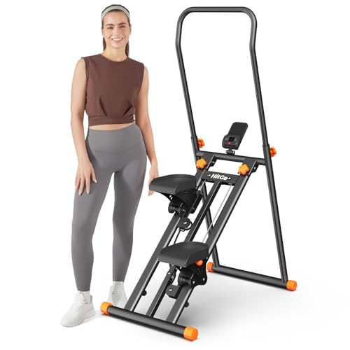 Foldable Stair Stepper Machine with Adjustable Handlebar & Pedals D4939