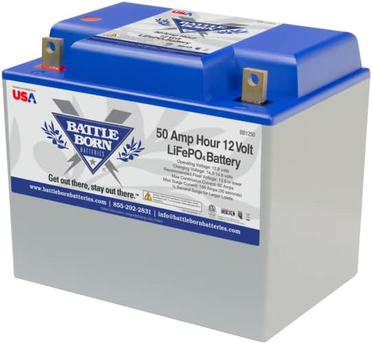 50 Ah 12V Group 24 LiFePO4 Deep Cycle Battery B51007