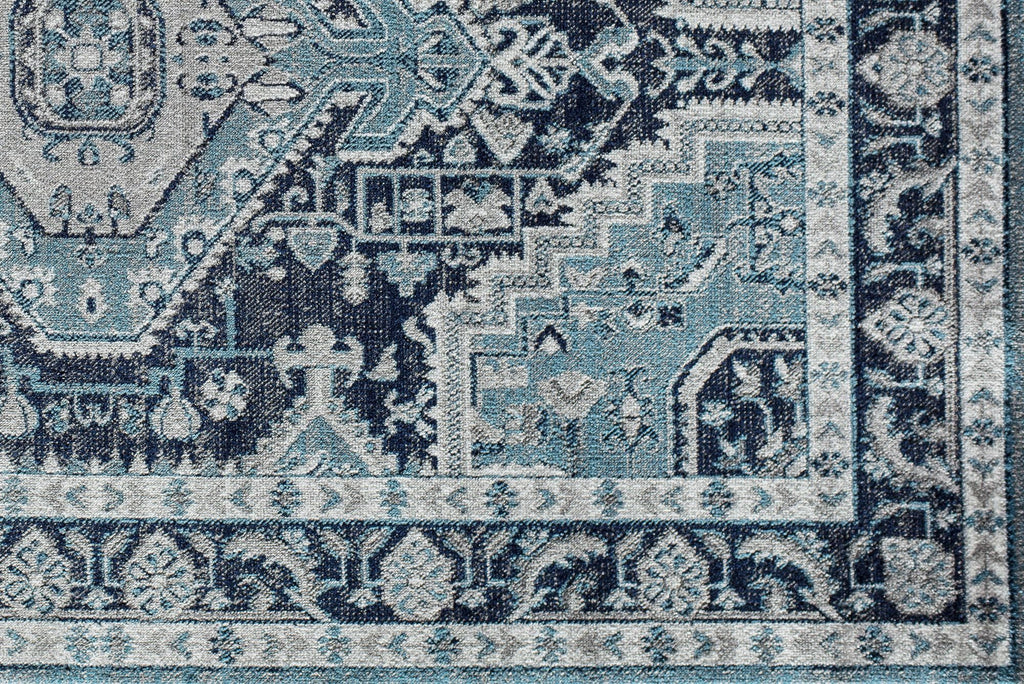 Midnight Blue Vintage Farmhouse Area Rug, 2'6"x4' V142203