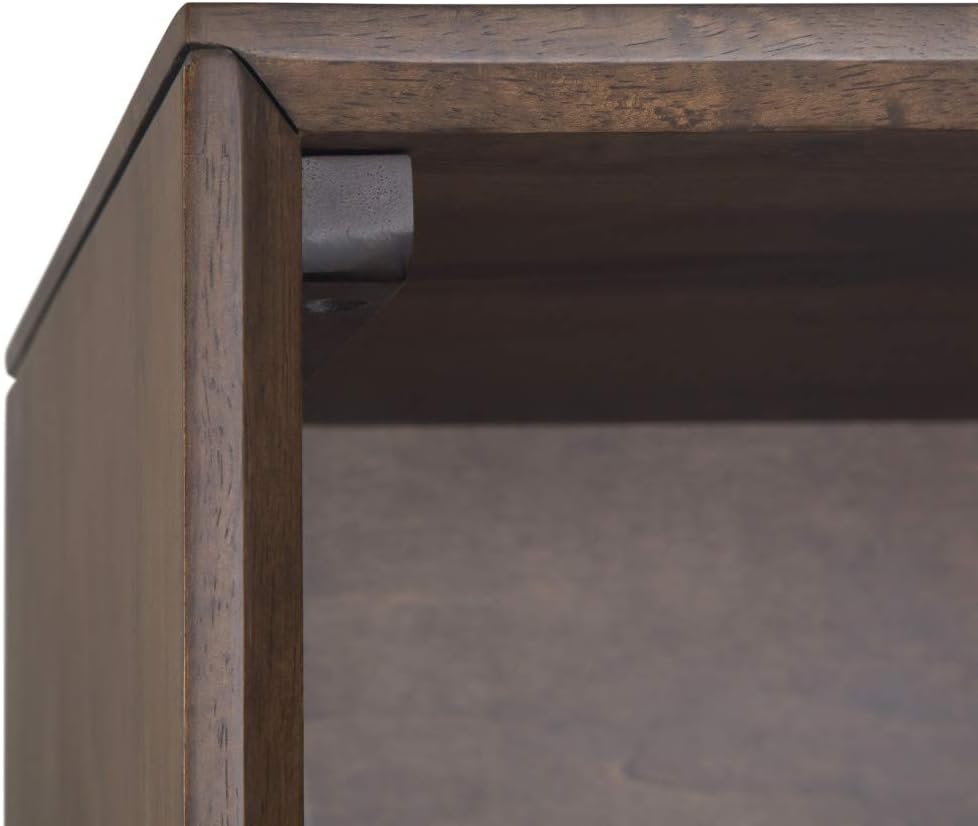 66 inch Walnut Brown Solid Hardwood and Metal Bookcase with 2 Drawers and 4 Shelves B75426