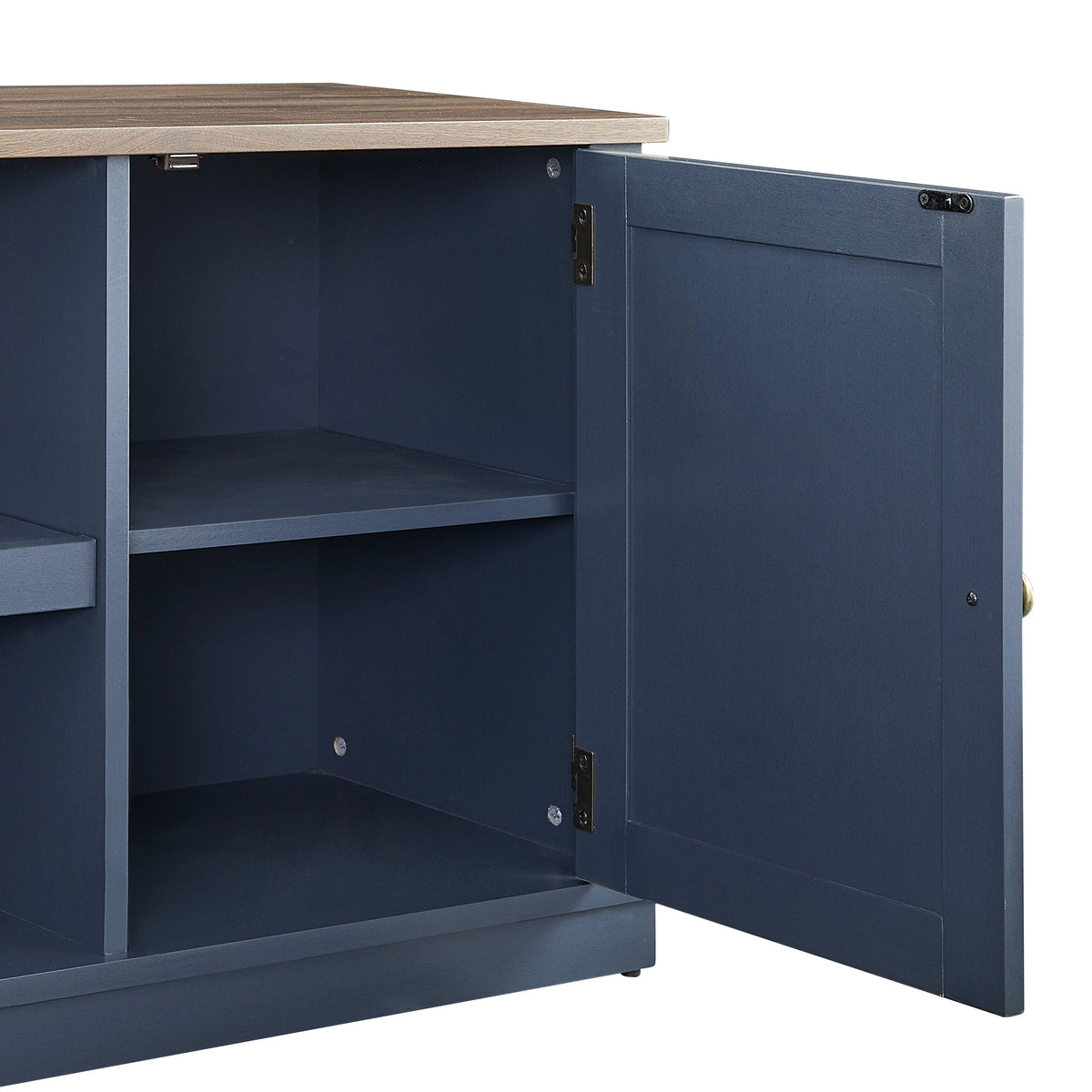 Navy Blue 64 inch TV Stand with Adjustable Shelf O1986