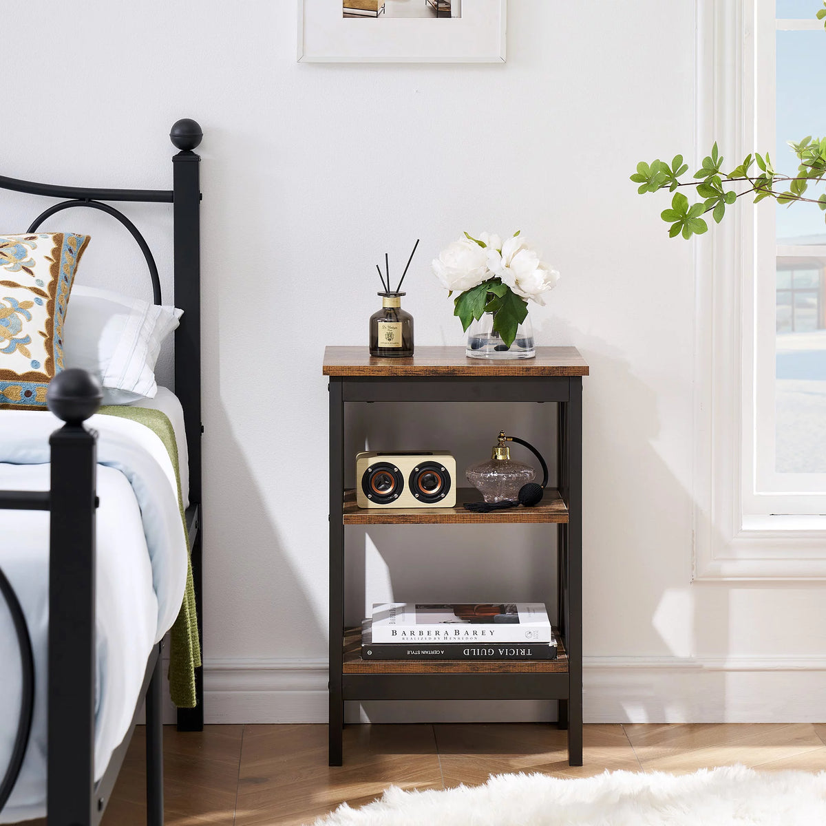 Set of 2 Nightstand with 3-Tier Shelf U58030