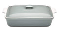 Stoneware Casserole Dish Bakeware Set with Lid, Large 3.2 Quart, 11 by 9 Inch, Grey M264