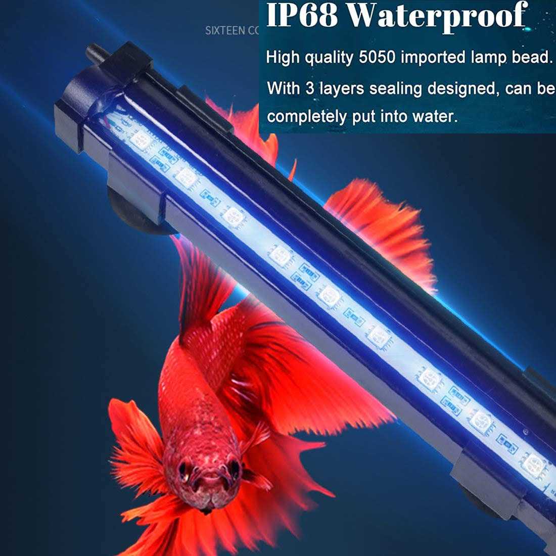 RGB LED Aquarium Bubble Light with 16 Colors 4 Modes S191004