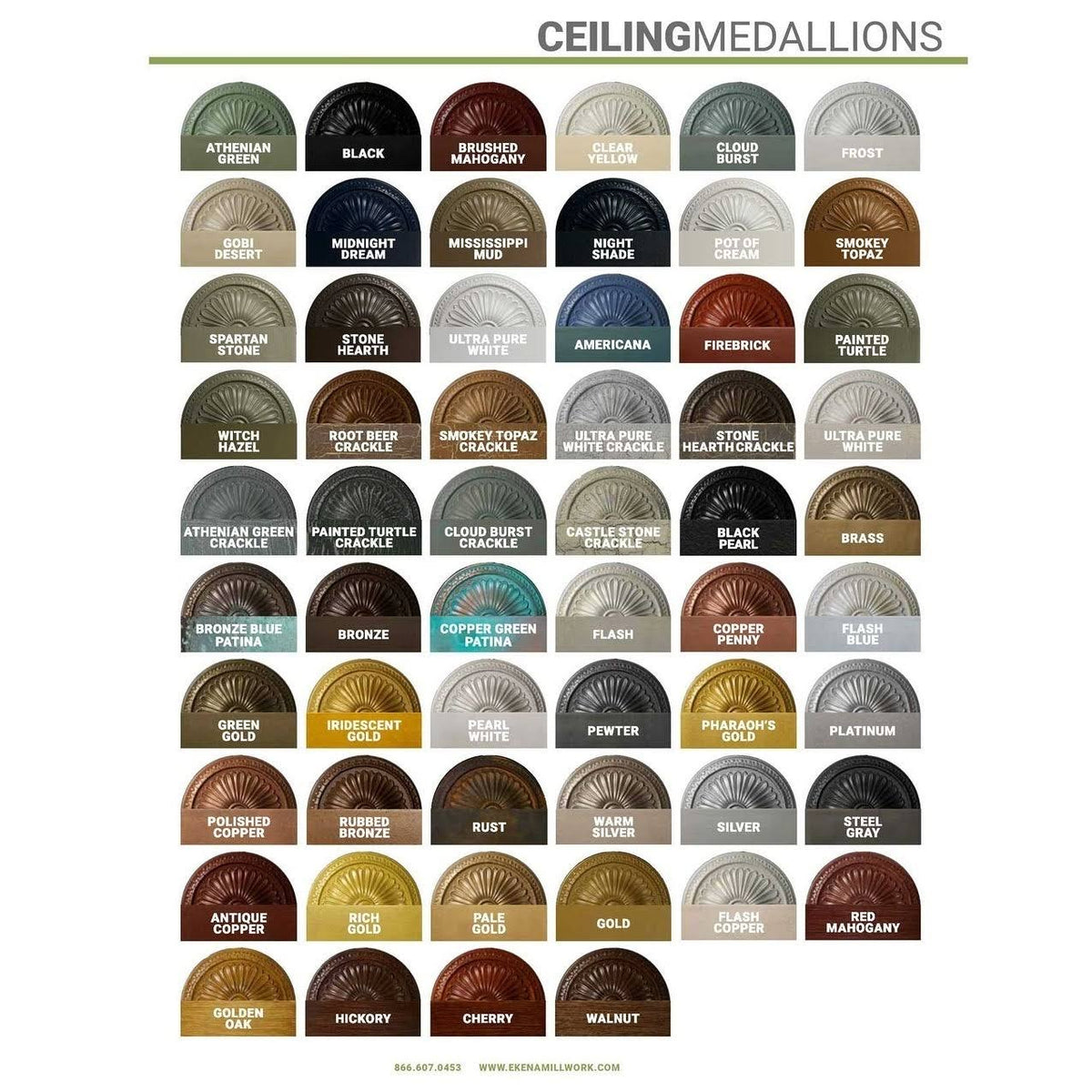 19 7/8x22OD x 1 1/4x22P Ceiling Medallion Hand-Painted Firebrick M182