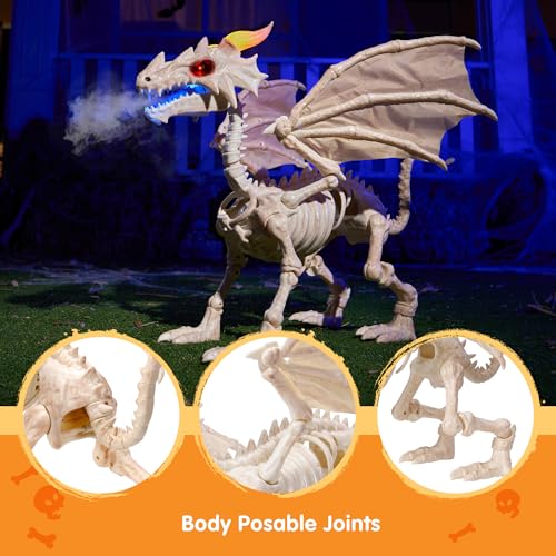 23.6" Mist-Spraying Dragon Skeleton Decoration V356