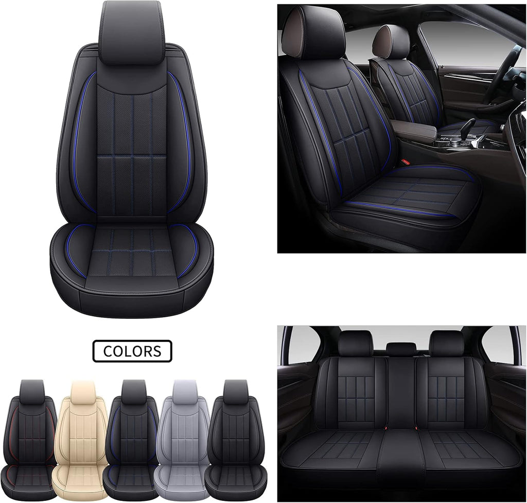 TAN Leather Car Seat Covers Full Set V258750