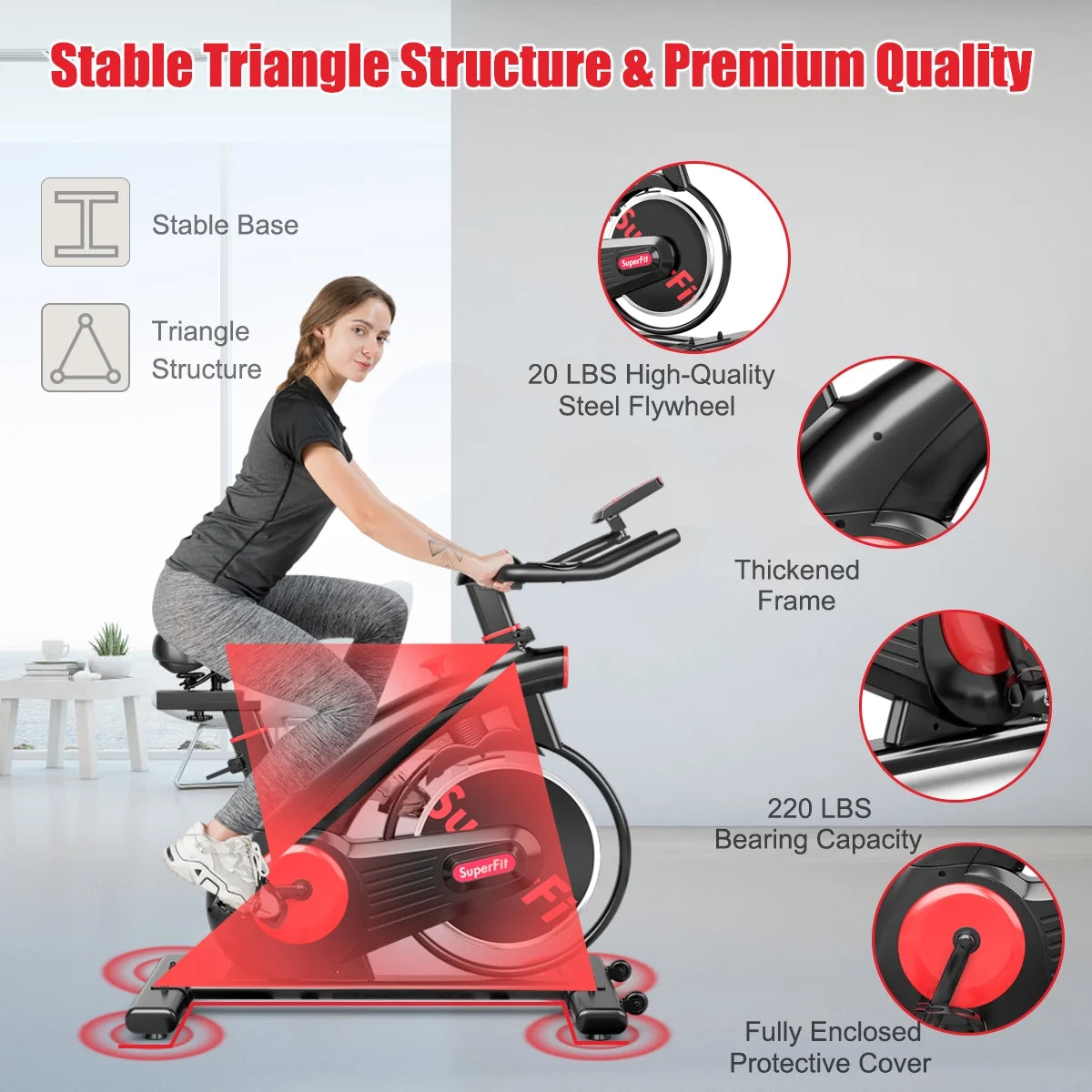 Indoor Cycling Bike with Heart Rate Monitor L30075