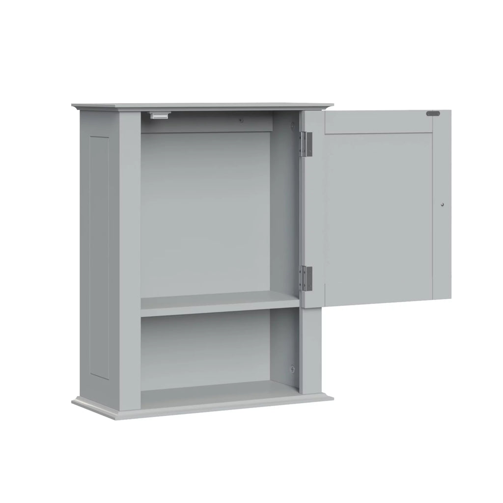 Gray Single Door Wall Cabinet with Open Shelf C18551