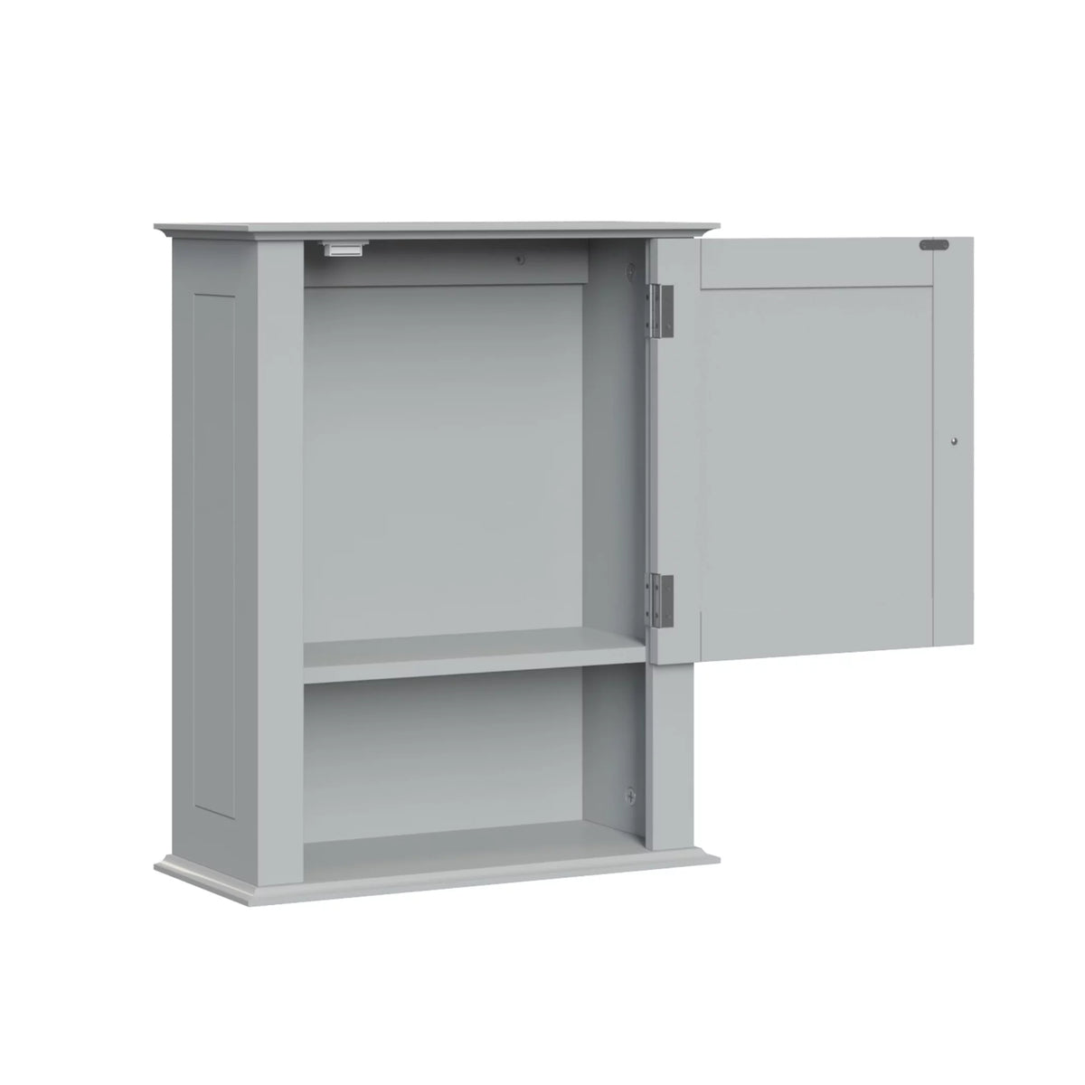 Gray Single Door Wall Cabinet with Open Shelf C18551