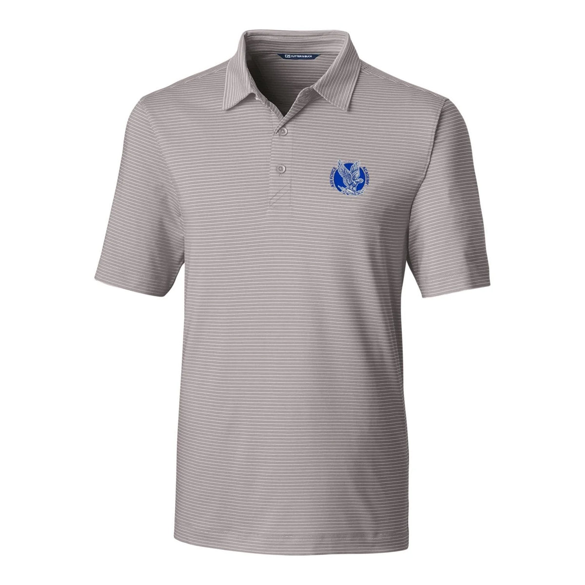 Gray Pencil Stripe Stretch Polo B72014