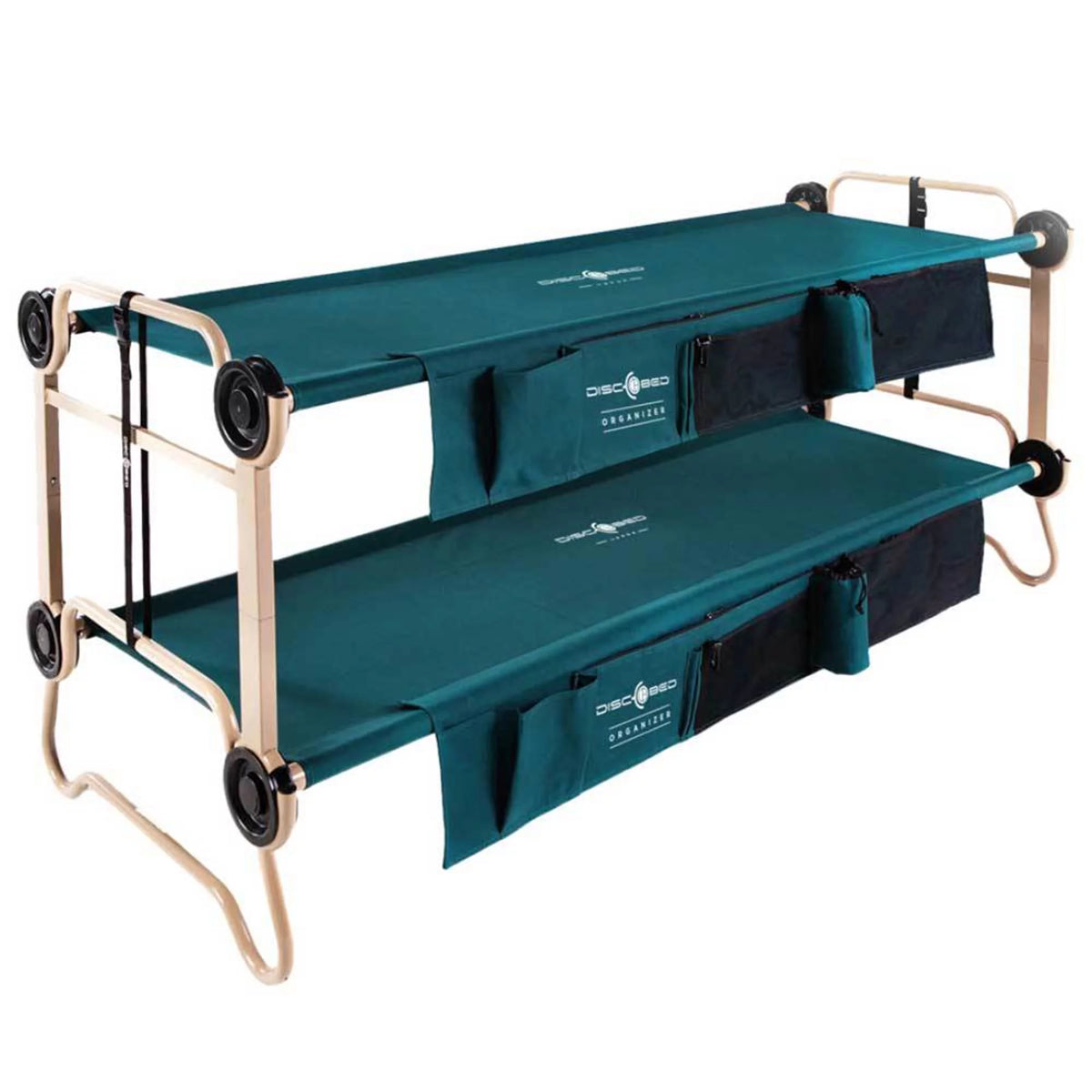 Green Double Cot with Storage Organizers C23972