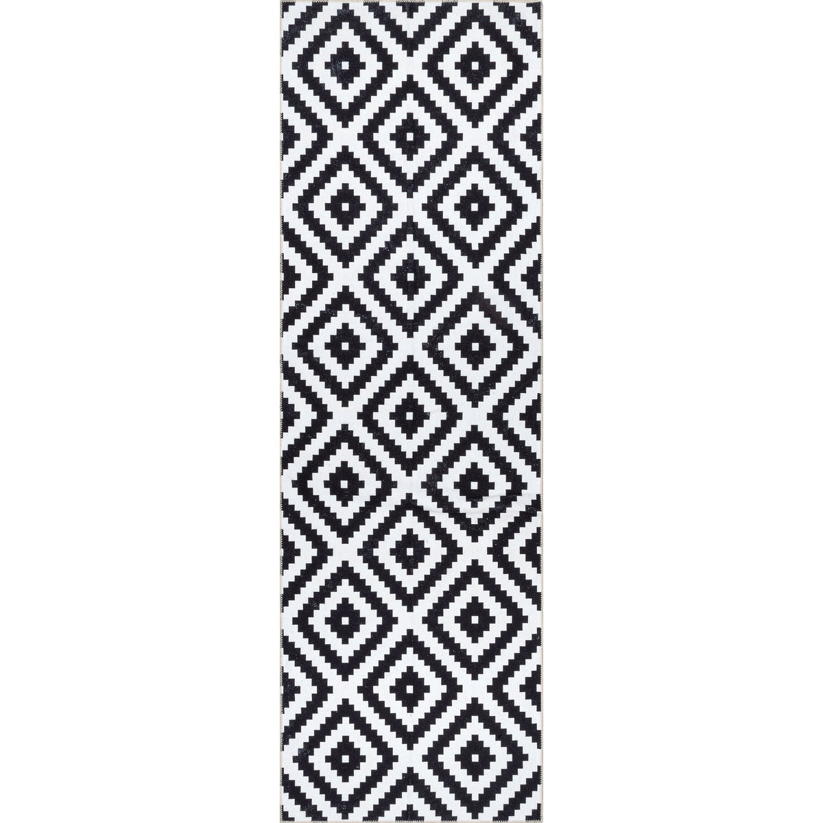 Black Machine Washable Runner Rug Y275