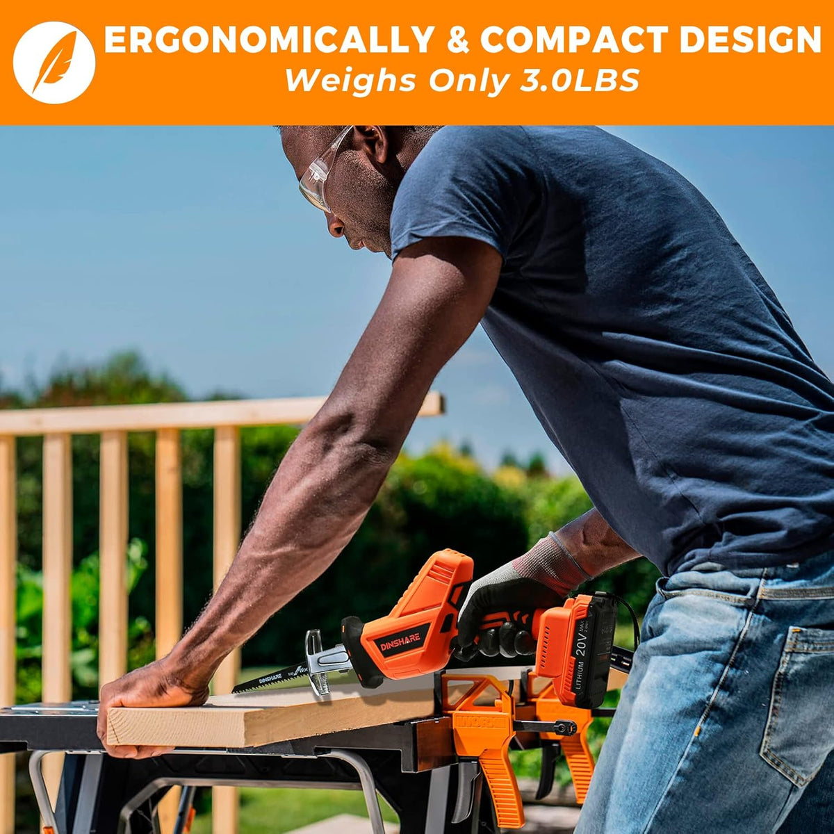 Cordless Reciprocating Saw, 20V 2.0Ah, 6 Saw Blades, Pack of 2 X32829