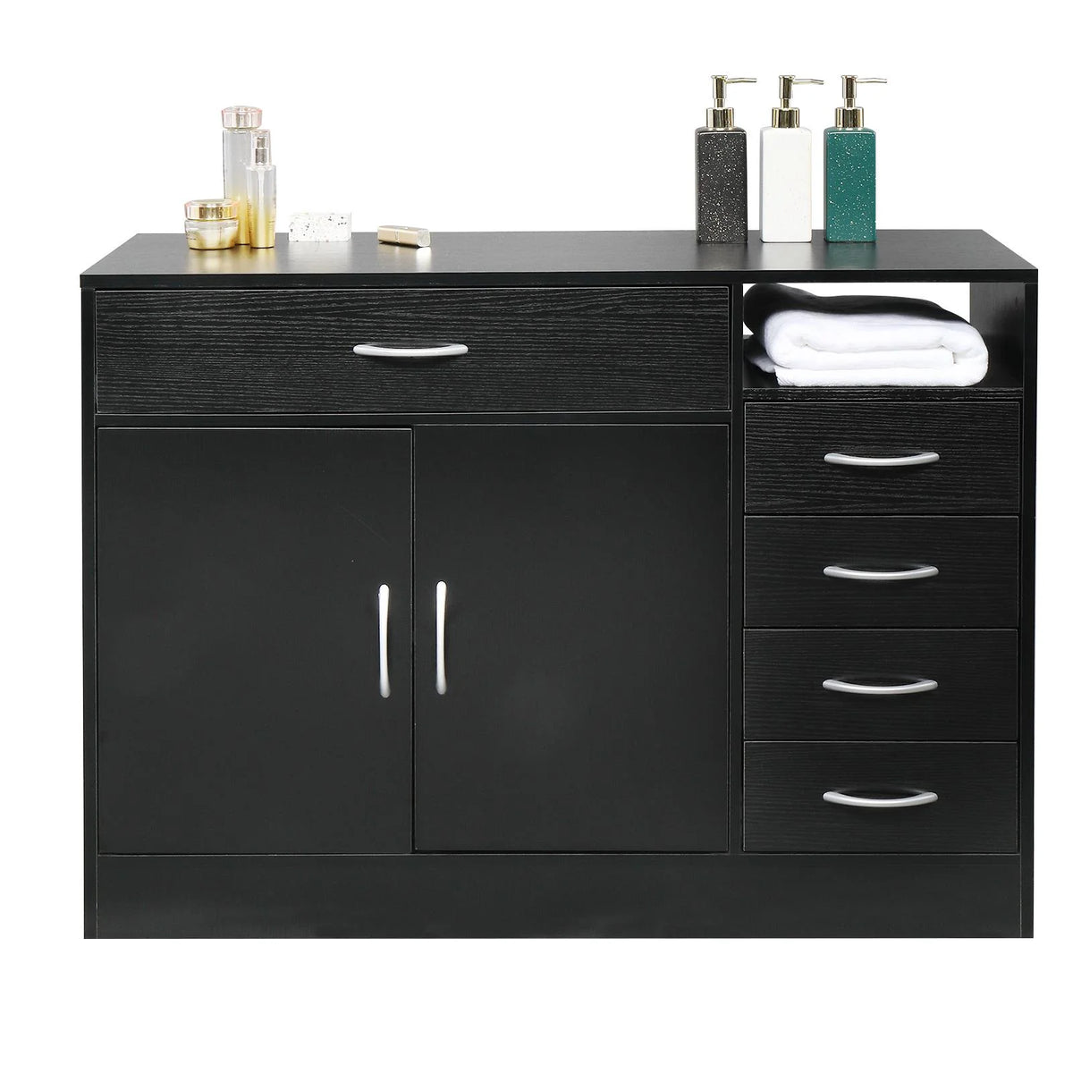 Black 5-Drawer Chest Dresser Storage Cabinet F584