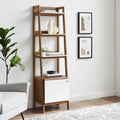 21 Inch Walnut White Bookshelf Display Case K947