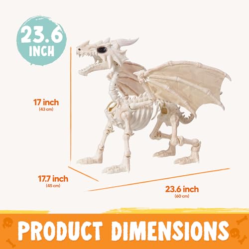 23.6" Mist-Spraying Dragon Skeleton Decoration V356