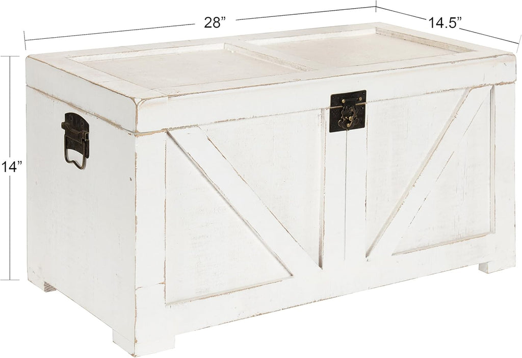 Small Gray Wooden Storage Chest N746