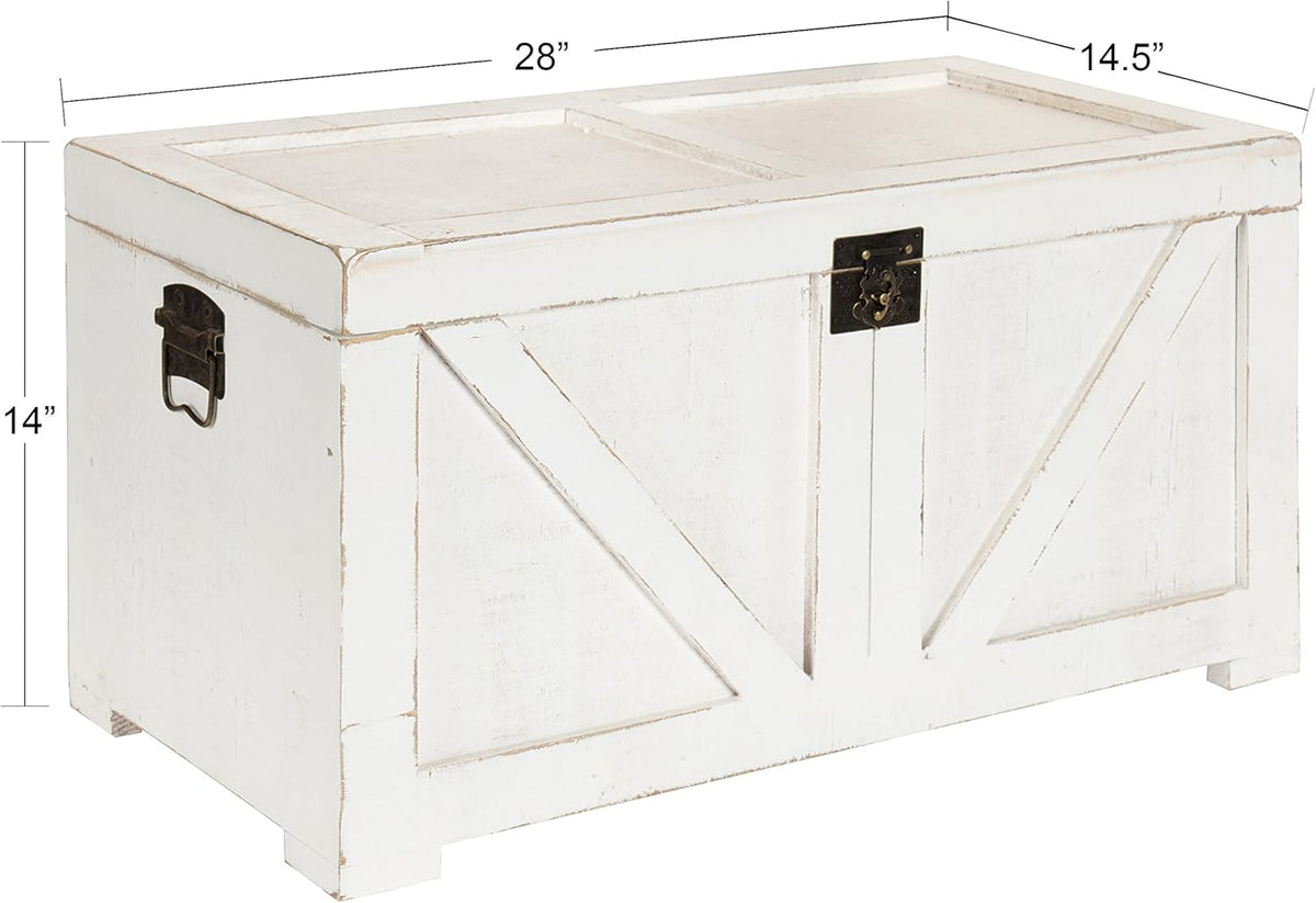 Small Gray Wooden Storage Chest N746