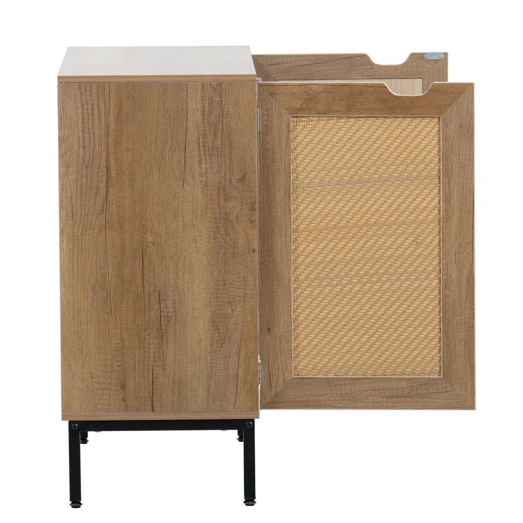 Rustic Accent Storage Cabinet with 2 Rattan Doors S61910