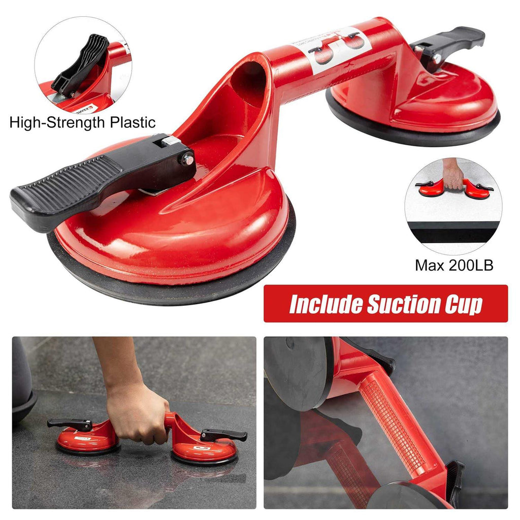 Floor Gap Fixer Tool with Double Aluminum Suction Cup, Rubber Mallet and Foam T274658