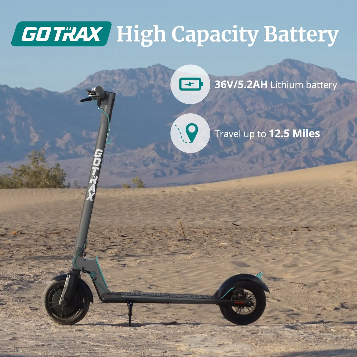 Charcoal Gray 8.5 Pneumatic Tire 250W Foldable Electric Scooter P23264