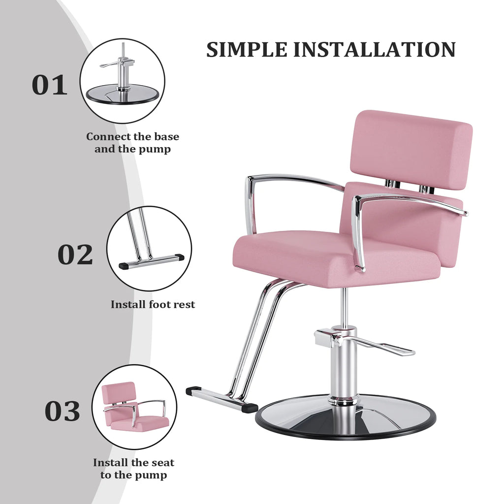 Pink 360 Degree Swivel Hydraulic Salon Chair C974