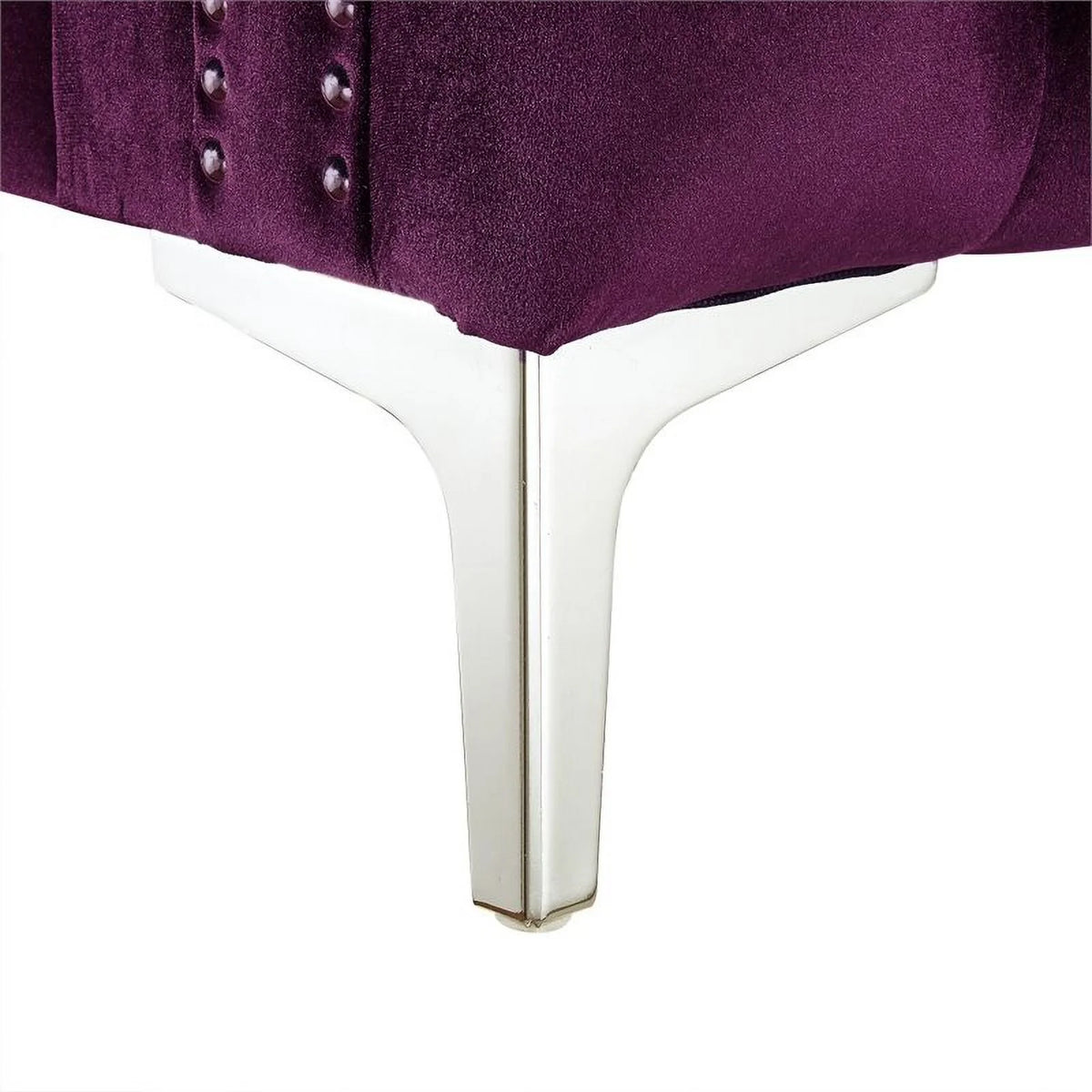 Velvet Right Facing Corner Sectional Sofa in Purple Z236