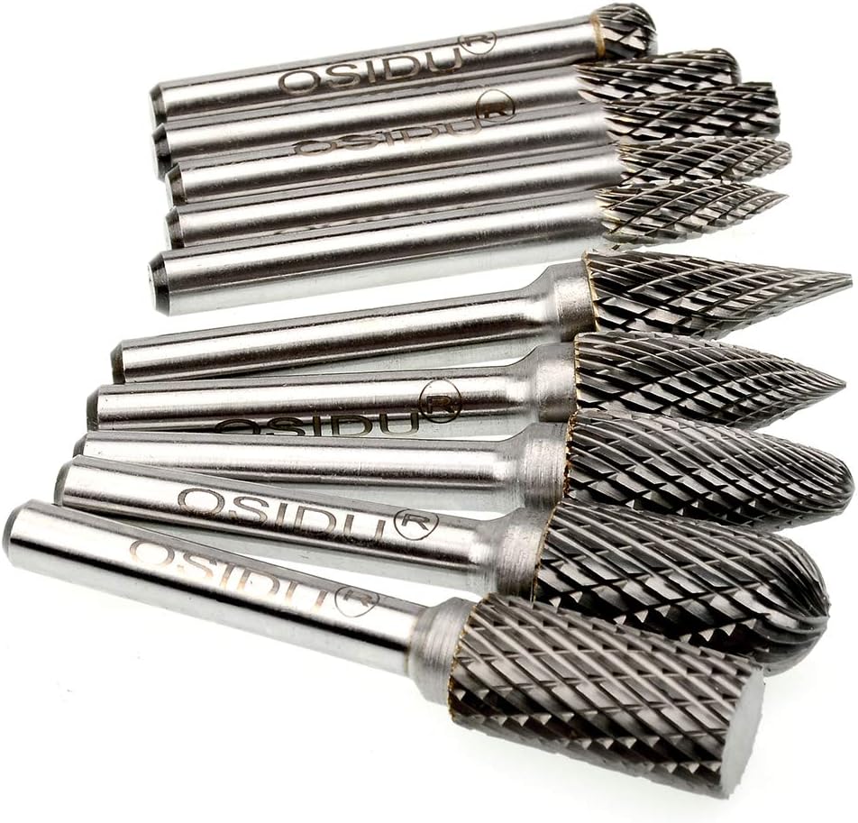 10pcs 1/4 Inch Shank Double Cut Carbide Rotary Burr Set S23297