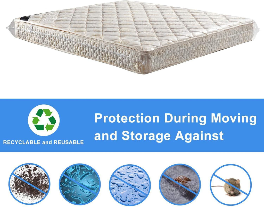 2 Packs Queen or California King Mattress Bag 4 mil Polyethylene D9034
