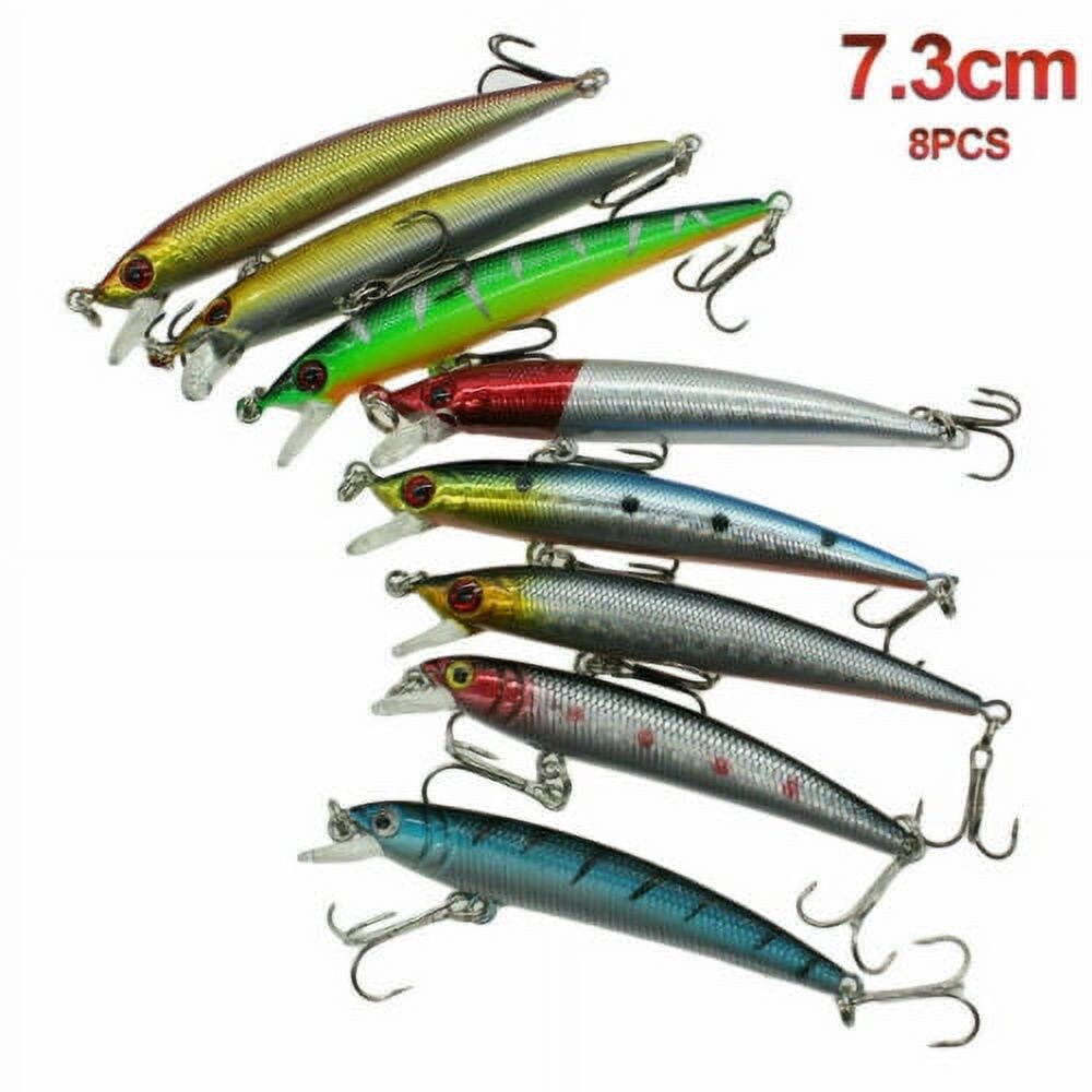 56 Pcs Mixed Minnow Fishing Lures Bass Baits Crankbaits Tackle Z244