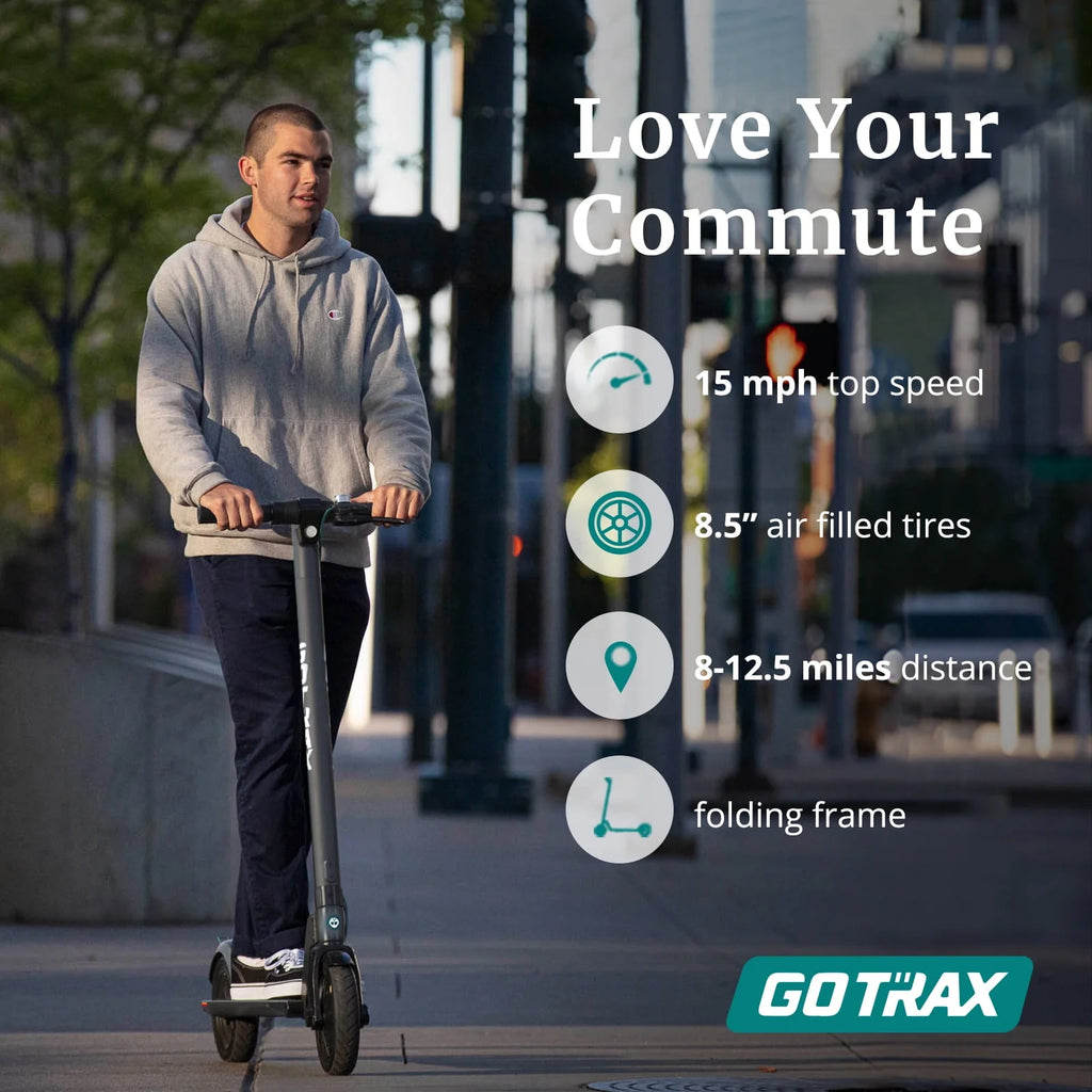 Charcoal Gray 8.5 Pneumatic Tire 250W Foldable Electric Scooter P23264