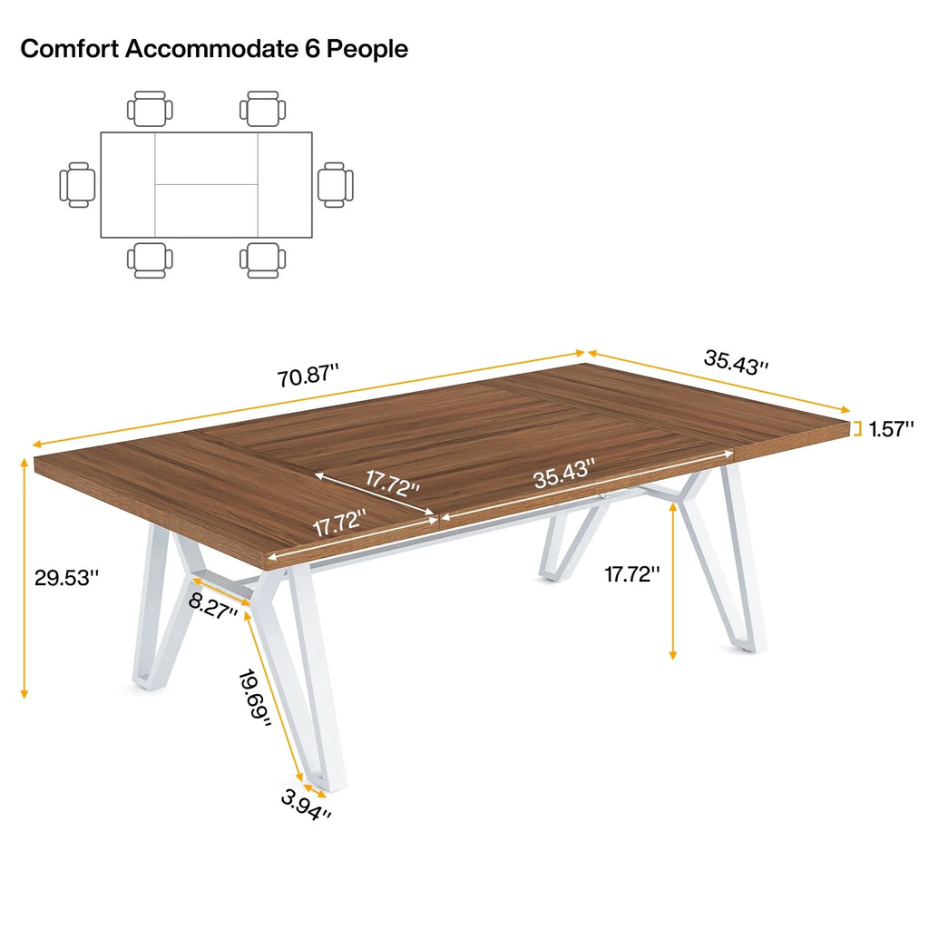 70-In Rectangular Wood Dining Table O638