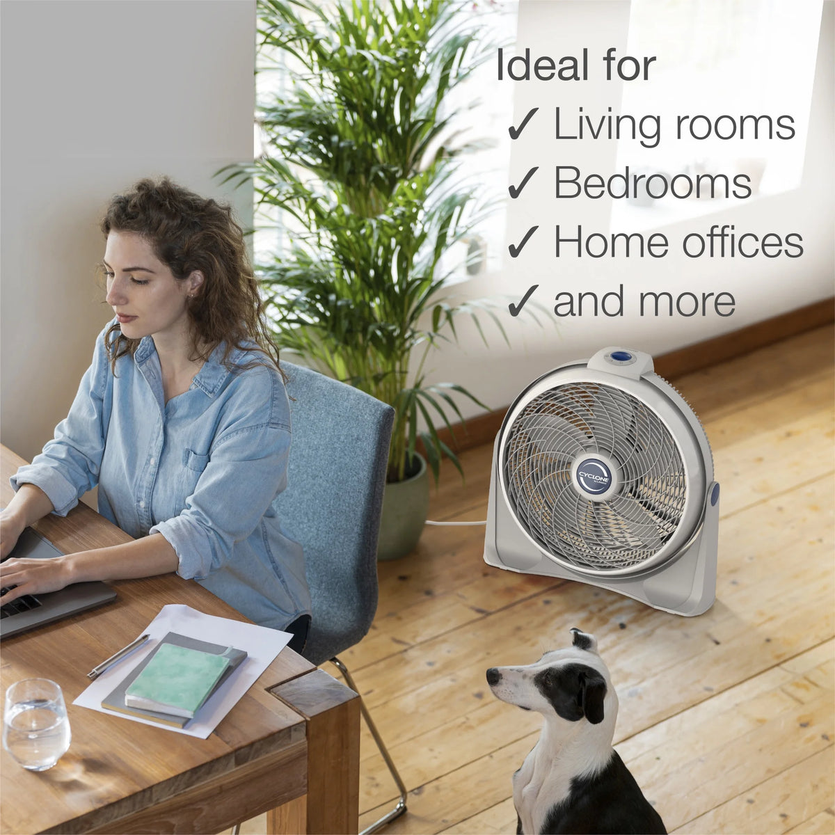 20 Air Circulator Floor Fan with Wall Mount Option, White J125045