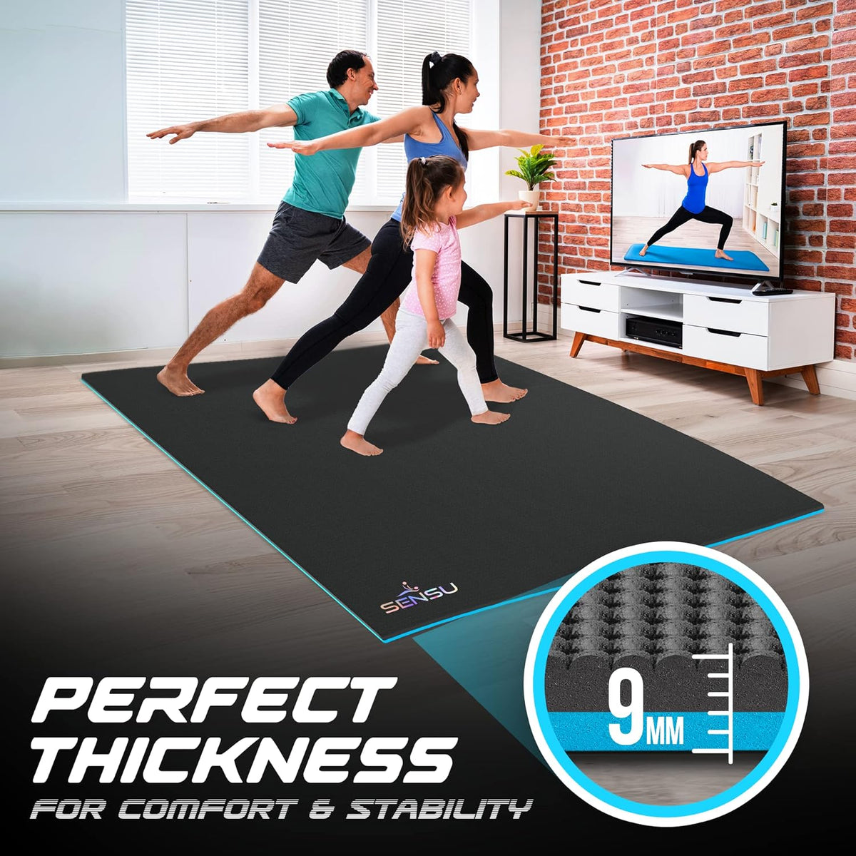 Large 7’ x 5’ x 9mm Non- Slip Yoga Mat L5632