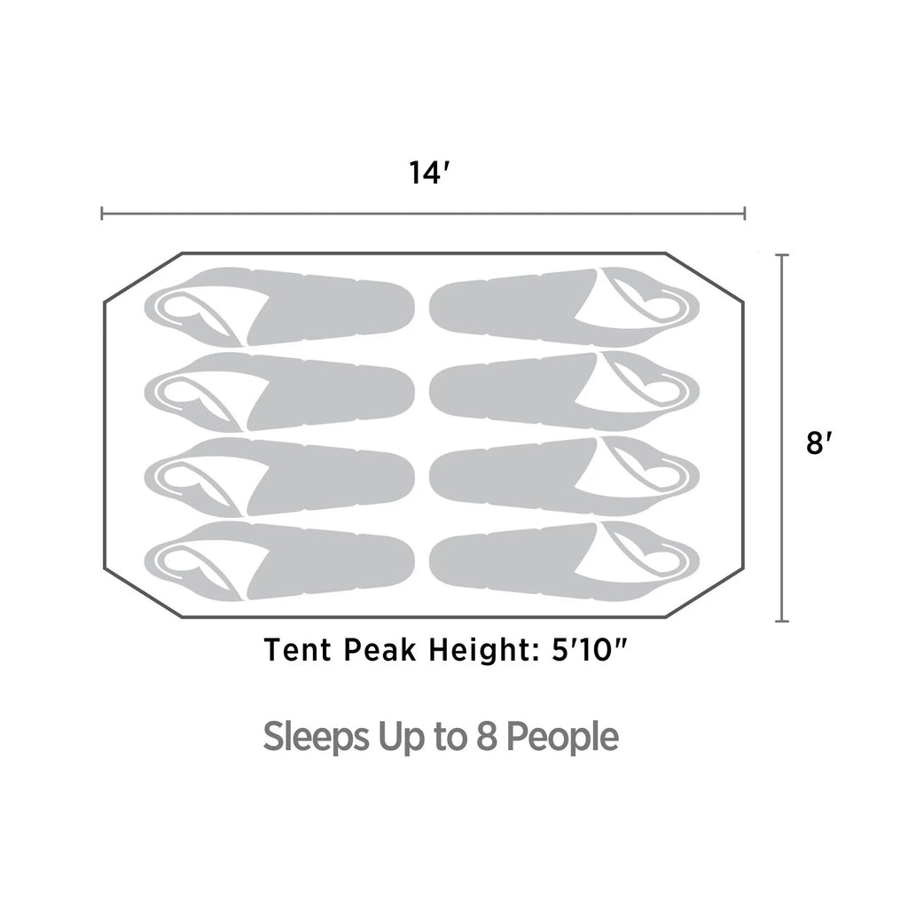 8 Person 3 Season Dome Tent with Room Divider & Rainfly I441981