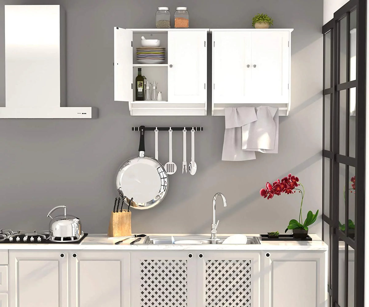 White Over The Toilet Storage Cabinet with Adjustable Shelf Z978