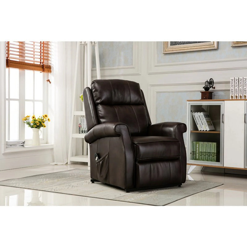 Faux Leather Lift Chair in Brown A108