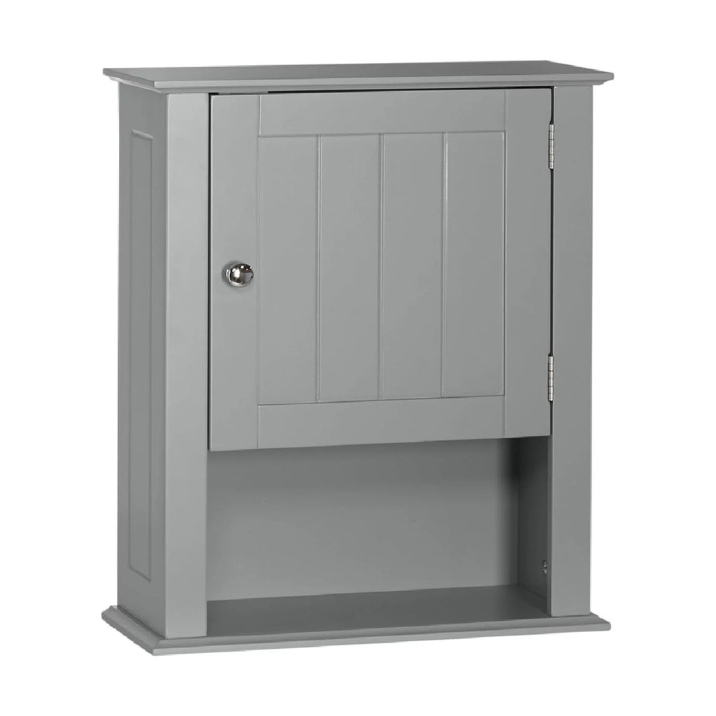Gray Single Door Wall Cabinet with Open Shelf C18551