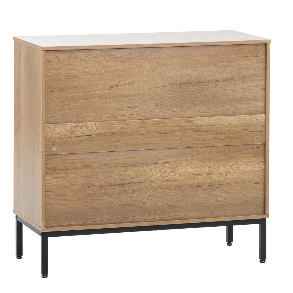 Rustic Accent Storage Cabinet with 2 Rattan Doors S61910