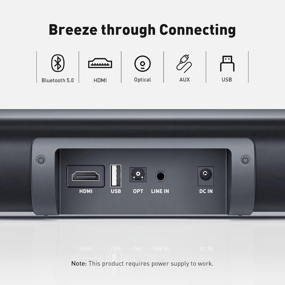 18.35-Inch Bluetooth Sound Bar with HDMI ARC C76148