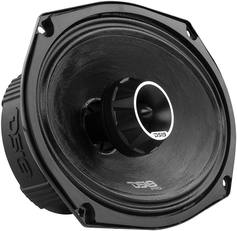 6.5-Inch 2 Way Pro Audio Midrange Speakers with Built-in Bullet Tweeter, 4-Ohms, 450W Max, 225W RMS, Red Metal Mesh Grill, Pack of 2 C429645