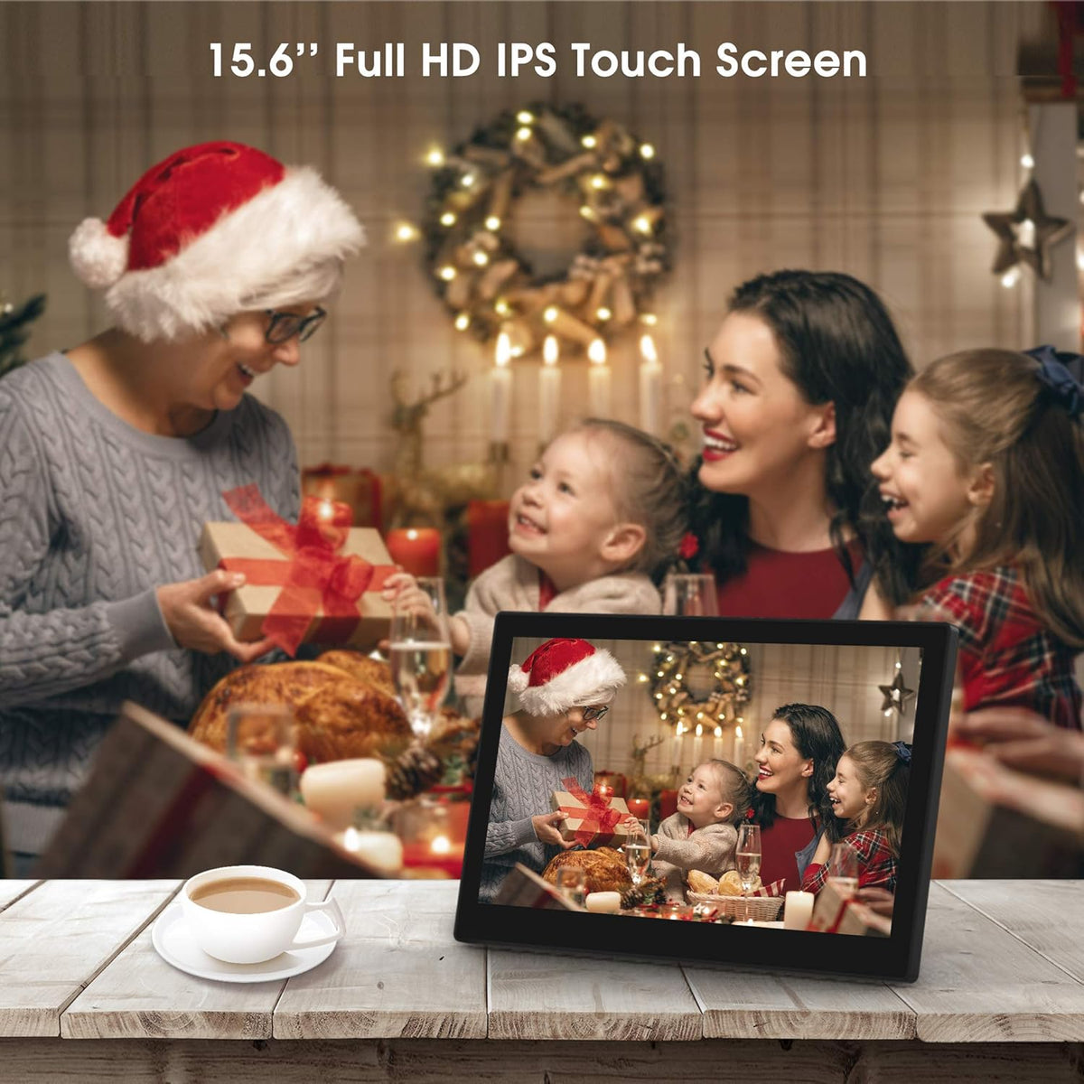 15.6” FHD Touch Screen WiFi Digital Picture Frame Y914