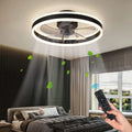 Black Modern Low Profile Ceiling Fan with Light L332