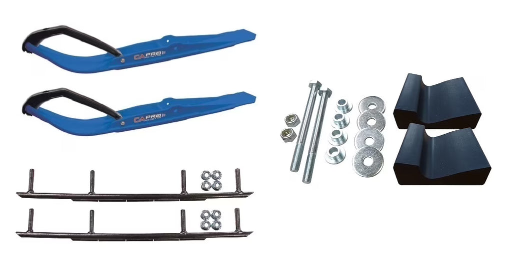 Blue Razor Snowmobile Skis with 10" Round Bars Complete Kit S1509